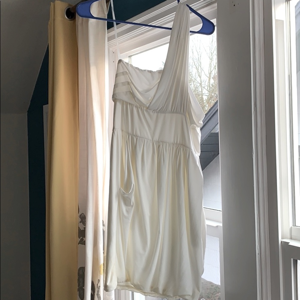 One-strap mini cocktail dress